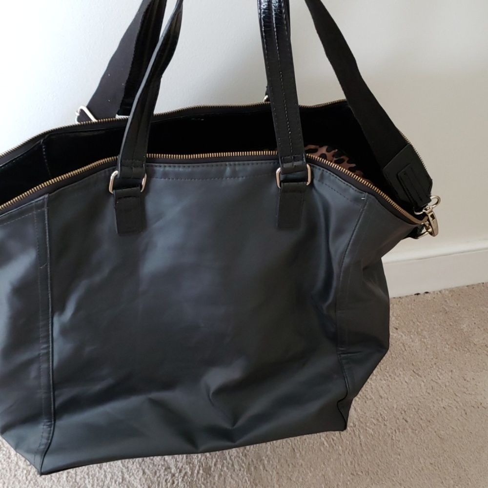 Large Black/Leopard Print Bag - image 4